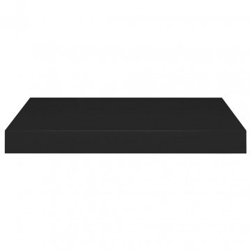 Rafturi de perete suspendate 2 buc., negru, 40x23x3,8 cm, MDF - Img 8
