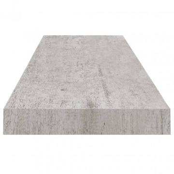 Rafturi perete suspendate 2 buc. gri beton 90x23,5x3,8 cm MDF - Img 5