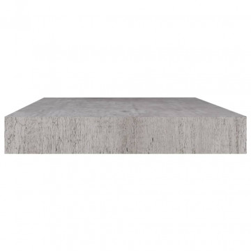 Rafturi perete suspendate, 4 buc., gri beton, 50x23x3,8 cm, MDF - Img 5