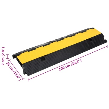 Rampă de protecție cabluri, 2 canale, 100 cm, cauciuc - Img 6