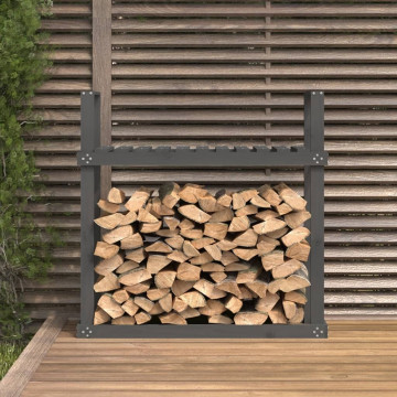 Rastel pentru lemne de foc, gri, 110x35x108,5 cm lemn masiv pin - Img 3
