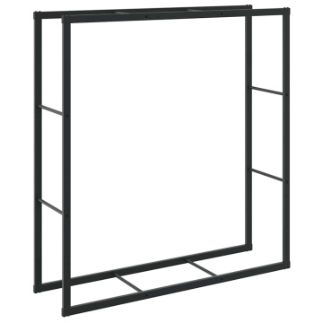 Rastel pentru lemne de foc, negru, 110x30x116 cm, oțel - Img 5