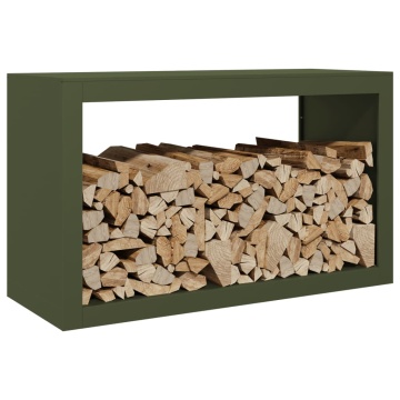 Rastel pentru lemne de foc, verde, 100x40x60 cm, oțel - Img 3