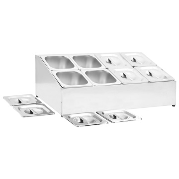 Recipient Gastronorm cu 8 secțiuni GN 1/6 oțel inoxidabil - Img 5