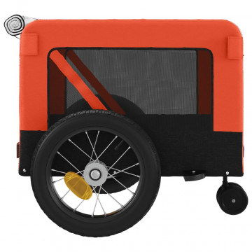 Remorcă bicicletă animale companie portocaliu/negru oxford/fier - Img 7