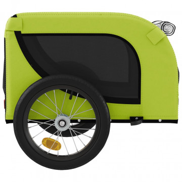 Remorcă bicicletă animale companie, verde/negru, oxford/fier - Img 5