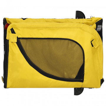 Remorcă de bicicletă câini galben&negru textil oxford&fier - Img 7