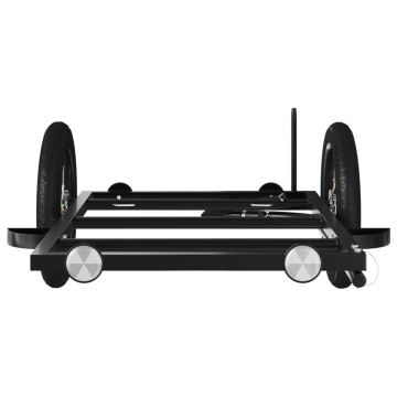 Remorcă de bicicletă, negru, 122x53x28 cm, fier - Img 8