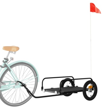Remorcă de bicicletă, negru, 122x53x31 cm, fier - Img 3
