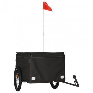 Remorcă de marfă pentru biciclete, negru, 45 kg, fier - Img 2