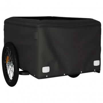 Remorcă de marfă pentru biciclete, negru & verde, 45 kg, fier - Img 8