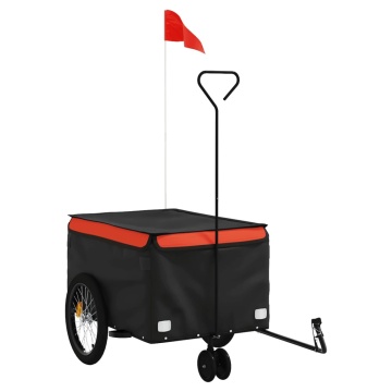 Remorcă pentru biciclete negru/portocaliu, 30 kg, fier - Img 2