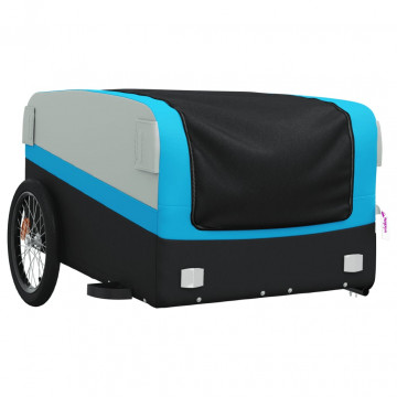 Remorcă pentru biciclete, negru și albastru, 45 kg, fier - Img 4