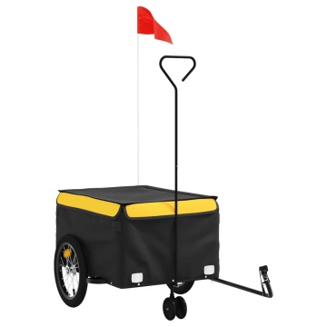 Remorcă pentru biciclete, negru și galben, 45 kg, fier - Img 2