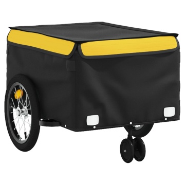 Remorcă pentru biciclete, negru și galben, 45 kg, fier - Img 4