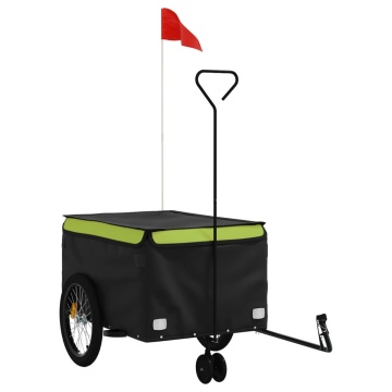 Remorcă pentru biciclete, negru și verde, 45 kg, fier - Img 2