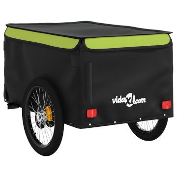 Remorcă pentru biciclete, negru și verde, 45 kg, fier - Img 7
