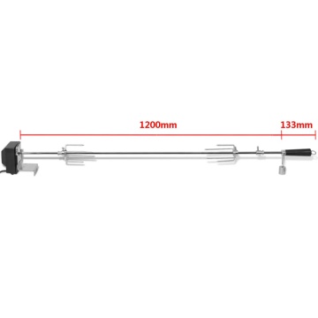 Rotisor cu motor profesional pentru grătar, oțel, 1200 mm - Img 6