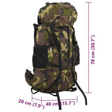 Rucsac de drumeție, verde camuflaj, 80 L, țesătură oxford - Img 7