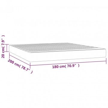 Saltea de pat cu arcuri, alb, 180x200x20 cm, piele ecologică - Img 6