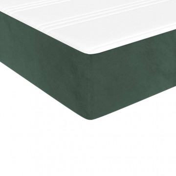 Saltea de pat cu arcuri, verde închis, 90x200x20 cm, catifea - Img 7