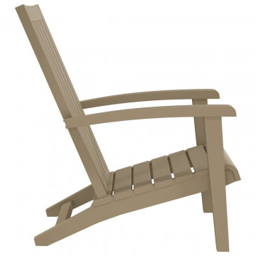 Scaun Adirondack de grădină, maro deschis, polipropilenă - Img 4