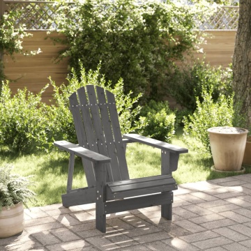 Scaun Adirondack, gri, 69x85x90,5 cm, lemn masiv de brad - Img 1