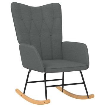 Scaun balansoar cu taburet, gri închis, textil - Img 5