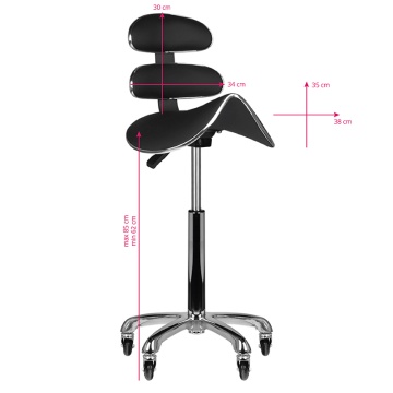 Scaun cosmetic Roll speed AM-880, negru, înalt - Img 5