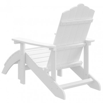 Scaun de grădină Adirondack cu suport pentru picioare alb HDPE - Img 7