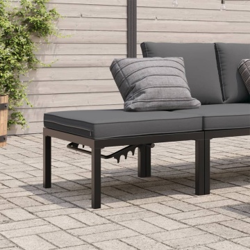 Scaun de grădină cu pernă, negru, aluminiu - Img 1