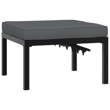 Scaun de grădină cu pernă, negru, aluminiu - Img 8