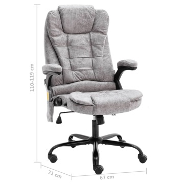 Scaun de masaj pentru birou, gri deschis, velur ecologic - Img 6