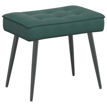 Scaun de relaxare cu taburet, verde închis, catifea - Img 5