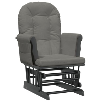 Scaun de relaxare glisant cu taburet, gri închis, textil - Img 5