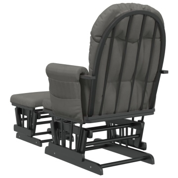Scaun de relaxare glisant cu taburet, gri închis, textil - Img 8