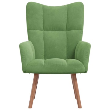 Scaun de relaxare, verde deschis, catifea - Img 3