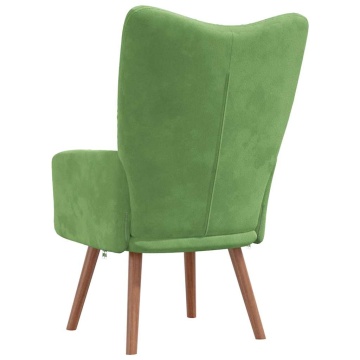 Scaun de relaxare, verde deschis, catifea - Img 8