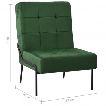 Scaun de relaxare, verde închis, 65x79x87 cm, catifea - Img 6