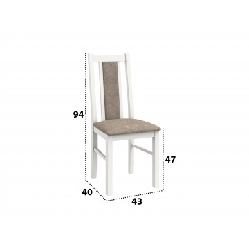 Scaun din lemn masiv de fag tapitat cu stofa s-38 boss14 25b, alb - Img 6