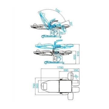 Scaun electro podologie azzurro 709a 3 alb puternic - Img 4
