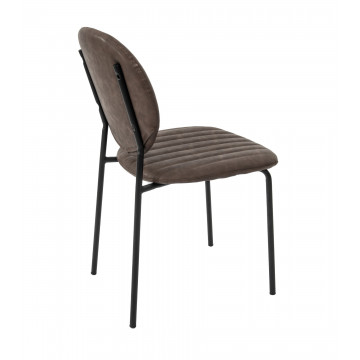 Scaun living, tapitat cu piele ecologica, s-178, maro - Img 3