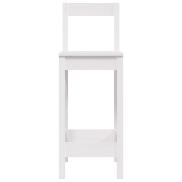 Scaune de bar, 2 buc., alb,40x41,5x112 cm, lemn masiv de pin - Img 4