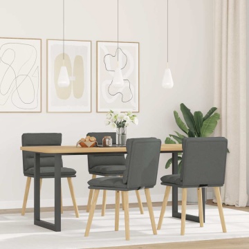 Scaune de bucătărie pivotante, 4 buc., gri închis, textil - Img 1