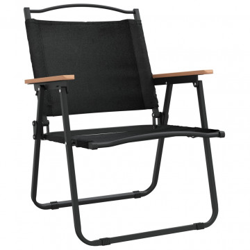Scaune de camping, 2 buc., negru, 54x55x78 cm, țesătură Oxford - Img 3