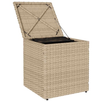 Scaune de grădină cu perne 2 buc Bej 40x40x43 cm Poly Ratan - Img 5