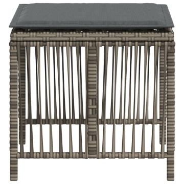 Scaune de grădină cu perne, 4 buc. gri 41x41x36 cm poliratan - Img 5