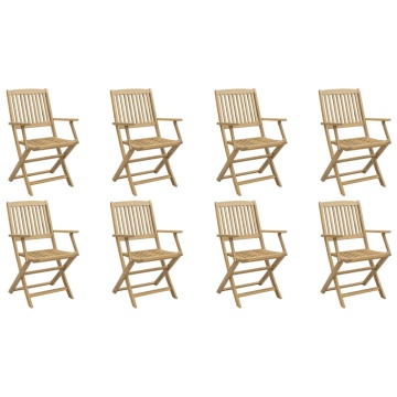 Scaune grădină pliabile 8 buc. 54,5x58x90 cm lemn masiv acacia - Img 2