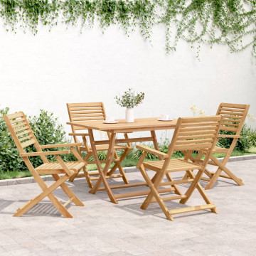 Scaune grădină pliante 4 buc 54,5x61,5x86,5cm lemn masiv acacia - Img 3