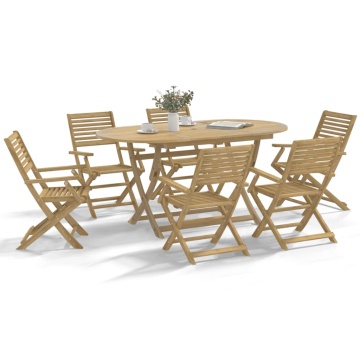 Scaune grădină pliante 8 buc 54,5x61,5x86,5cm lemn masiv acacia - Img 1